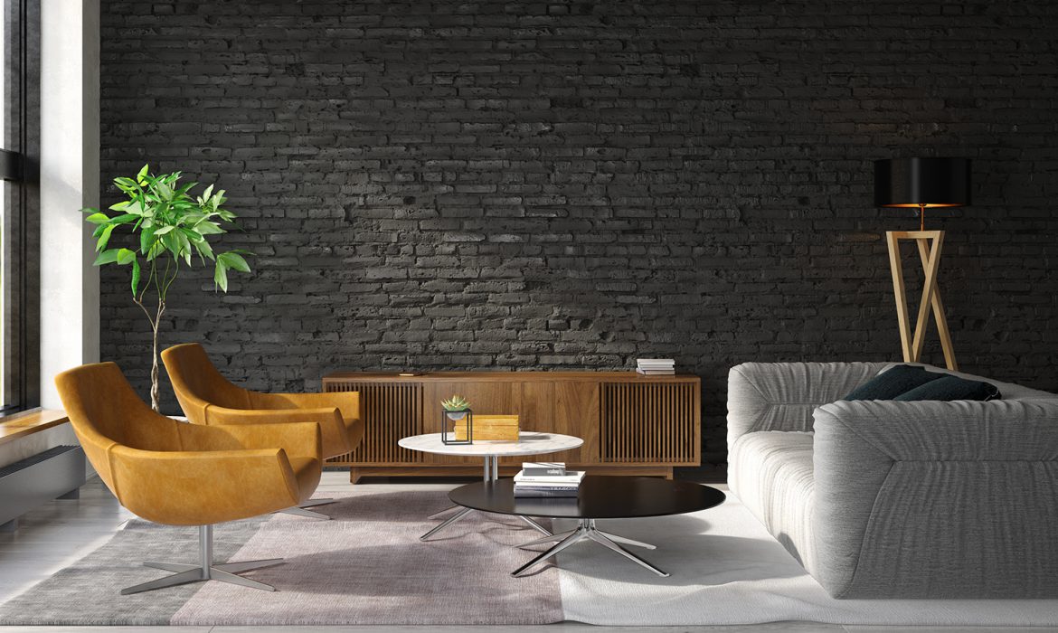 Interior of modern living room 3D rendering-Gent Decor รับ ออกแบบตกแต่ง ภายใน รับผลิตบิ้วอิน ภูเก็ต